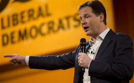 CHANGING PARTNERS? Nick Clegg signals the Lib-Dems may swap coalition bedfellows to Labour